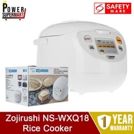 Zojirushi NS-WXQ18 Rice Cooker. 1.8L Capacity. Multi Menu Setting. Four Delay Timer. Safety Mark Approved. 1 Year Warran