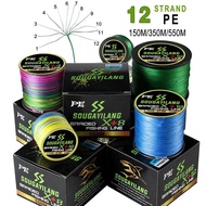 Sougayilang 12 Strands/8 Strands/4 Strands Fishing Line 550M 350M 150M Multifilament PE Braided Salt