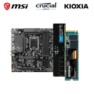 【重磅價】微星 PRO B760M-A WIFI DDR5+美光 DDR5-5600 16G+KIOXIA Exceria G2 1TB