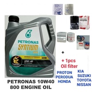 Petronas Syntium 800 10W40 Semi Synthetic Engine Oil 4L +Oil Filter Proton Honda Toyota Nissan Perodua Kia