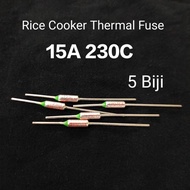 5 biji 15A 230C Rice Cooker Thermal Fuse 15a 229c
