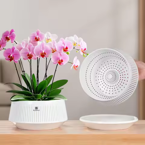 Meshpot 21cm Orchid Pots with Holes for Repotting Decorative African Violet Pots with Air-Pruning an