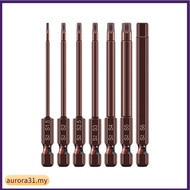 【AUROA】65mm H1.5-H6 Alloy Steel Magnetic Hex Head Screwdriver Bits Screw Driver Tools