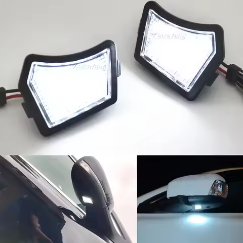 2Pcs Front LED Under Mirror Lamp Puddle Light For Volvo C30 C70 S40 S80 V40 V70 XC70 XC90 Jaguar XJ 