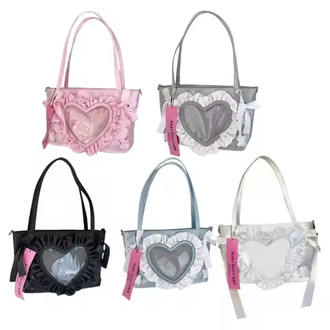 H3CB Sweet Bows Itabag Lovely Shoulder Bag Heart Crossbody Bag Japanese Styles Bag Students School B