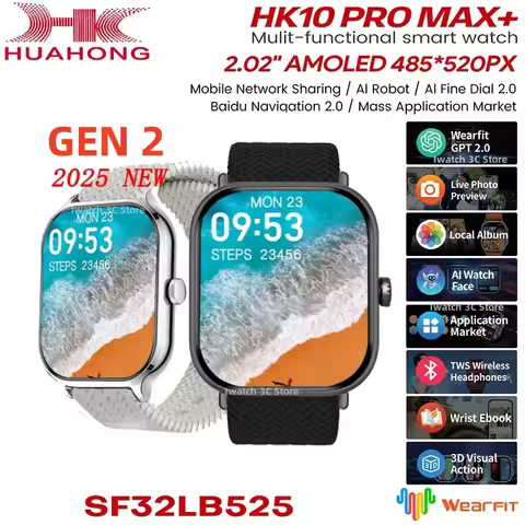 2025 New HK10 PRO MAX Plus SmartWatch Network Sharing 4GB ROM AI Robot ChatGPT Series 10 GPS NFC Com