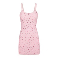 CNFA Skims CNFA Skims Floral Print Pink Suspender Skirt Lace Stretch Hip One-Piece Long Dress