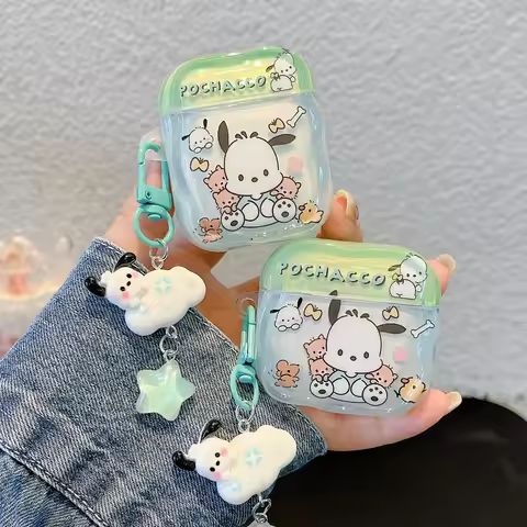 Cute Cartoon Sanrio Pochacco Earphone Case For Airpods 1 2 3 4 Pro 2 Wireless Bluetooth Headset Prot