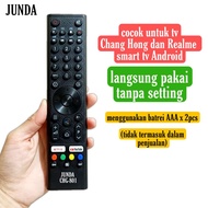 REMOT REMOTE TV LED JUNDA 801 COCOK DI CHANGHONG REALME SMART TV ANDROIT