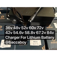 Lithium Ion battery Charger for Custom Battery Casing Battery 36v 48v 52v 60v 72v