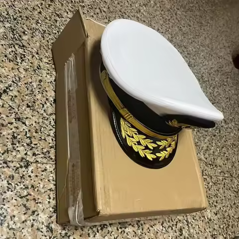 UPF50+ Adjustable Sailor Cap - Waterproof Navy Hat for Men, Vintage Military Hat with Detachable Rib