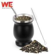 ชุดแก้วน้ำชา เยอร์บา มาเต Yerba Mate Cup 230ml. แถมหลอดฟรี! พร้อมแปรงล้างทำความสะอาด แก้วเก็บความเย็