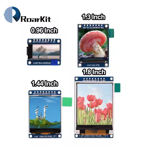 TFT Display 0.96 / 1.3 inch IPS 7P SPI HD 65K Full Color LCD Module ST7735 Drive IC 80*160 (Not OLED