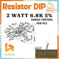 R resistor 2w 2Watt 6.8K 6.8Kilo Ohm 6.8 kilo 6.8kohm 2 watt tolerance 5% 6.8K