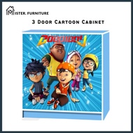 MF BOBOIBOY 3 Door Wardrobe Children Wardrobe Kids Wardrobe Cabinet Almari Kanak Kanak Almari Baju Budak Almari Pakaian