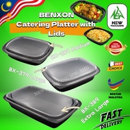 Benxon Dulang Plastik dengan Penutup (5-20PCS) Untuk Catering & Rumah Sesuai for Buffet, Party, Even