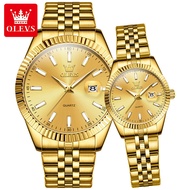 Olevs 5593 Fashion Casual Couple Watch Pair Quartz Watch Calendar Men Women Watch (Free Exquisite Wa