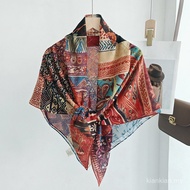 Ethnic Style Color Printing Fashion Imitation Silk Cotton Large Square Scarf Gauze Scarf Scarf Malay