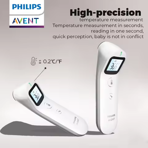 PHILIPS AVENT Non-Contact Infrared Forehead Thermometer – Fast | Hygienic & Accurate for Babies & Ad