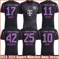 Hq2 2023-2024 Bayern Munchen Away Jersey Muller Mane Sane Kimmich Musila Coman Football Tshirts Plus