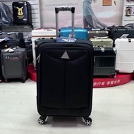 KANGOL 袋鼠 布箱 （24吋）經典時尚 簡單大方 輕量耐磨行李箱 海關鎖 上掀式箱體可擴充 滑順飛機輪 黑色