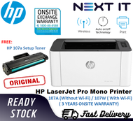 [READY STOCK] HP 107A (No WIFI) /107W (WIFI) Single Function Mono Laserjet Printer