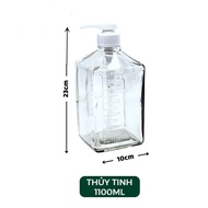 [HCM] Bình bơm đường siro thủy tinh có vòi Pump 1100ml Nhựa 1600ml  -Hesede