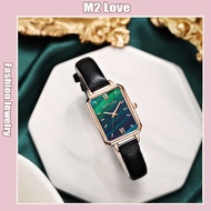 High-End Square Watch Korean Watch Women Digital Retro Green Quartz Watches Unisex Jam Tangan Peremp