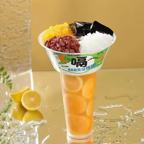 50pcs 500/700ml Disposable Food Cola Cups Thick Plastic Walking Hot Pot Cups Cold Drink Fruits Cup H