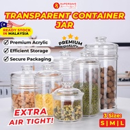 SUPERSAVE Balang Kuih Raya Transparent Container Jar Kedap Udara Set Acrylic Bekas Biskut Jar Storage Raya 2024 Spices