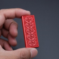 96% High Content Natural Raw Ore Real Cinnabar Five Emperor Money Double-Sided Pendant Pendant Men W