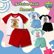 Tung Tung Sahur Anomali Boys Girls Suit Anomali Reglan Children's Clothes Baju Budak Lelaki Set Baju