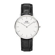Original Daniel Wellington Classic Man Reading 40mm White Dial Black Leather Strap Man Watch DW00100