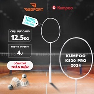 Genuine Kumpoo K520 Pro 2024 White Pink Badminton Racket - K520 Pro Version Latest Color 2024