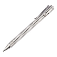 ROSEGOOD Alloy Pen, Silver Black Ink Bolt Action Pen, Daily Writing Stainless Steel Signature Pen