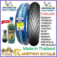 Michelin Pilot street Pilot Sporty tubeless Free Tire Sealant &amp; Pito 80/80/14 100/80/14 110/80/14 80/80/17 120/70/17 90/80/17 100/80/17