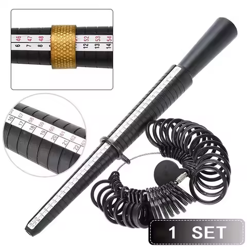 1Set Plastic Ring Sizer Kit - Multi-Size Gauges (US 2-15, UK D-Z+5, EU 41-76) - Ring Sizer Measuring