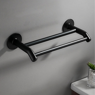 全城熱賣 - 毛巾架免打孔衛生間浴室架壁掛式毛巾太空鋁（【雅黑】40cm-雙桿）