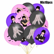 Wednesday Addams Nevermore Enid Horror Thing Netflix Theme Birthday Party Latex Balloon Decoration