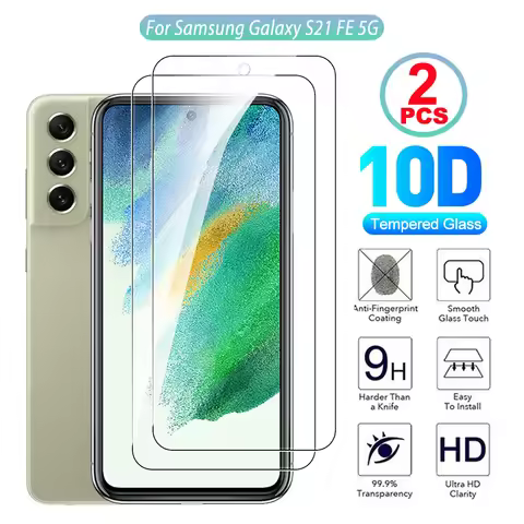 2PCS Full Cover Protective Glass For Galaxy S21 FE S25FE Screen Protector For Samsung S21 S20 S23 S2