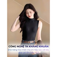 3 HOLE SHIRT Sleeveless Korean style turtleneck velvet wool thermal insulation, slim figure, easy to