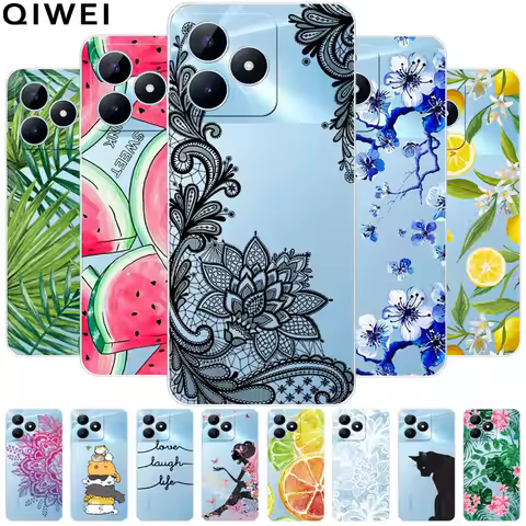 For Realme Note 50 Case Lovely Clear TPU Silicone Funda Capa for Reame Note50 C51 C53 Soft Covers 6.