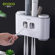 Ecoco ecoco Toothpaste Squeezer Perforation-Free Wall-Mounted Four-Cup Toothbrush Holder