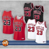 MERAH NBA MICHAEL JORDAN 23 CHICAGO BULLS BASKETBALL JERSEY BLACK - WHITE - RED