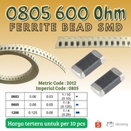 10pcs Impedance 600 Ohms 0805 smd 2012 Chip Ferrite Beads Inductor smd