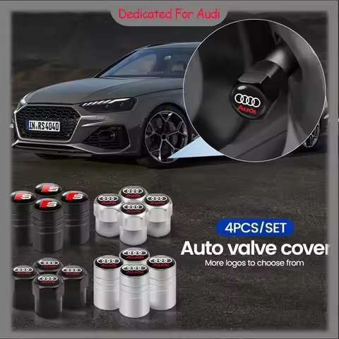 4Pcs Car Valve Caps Wheel Tires Air Tyre Stem Protective Cover For Audi Sline A3 8P 8L 8V A4 B8 B6 B