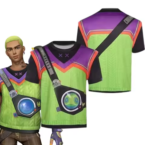 Game VALORANT Gekko Cosplay T-shirt Costume Unisex Casual Short Sleeve Top Summer Shirt Clothes