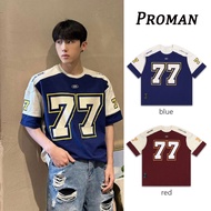 【READY STOCK】ProMan【6 Warna】T-shirt Lelaki Gaya Sukan Dengan Cetakan Gabungan Warna No. 77 and No. 9