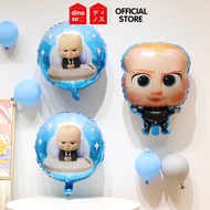 DINOSO Jumbo Foil Balloons Baby Boss Characters Boss Baby and Team Round Foil/s Large Baby Boss Cart