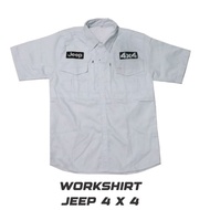 KEMEJA Jeep Workshirt - Jeep Car Shirt - Jeep Workshirt 4x4 - Jeep 4x4